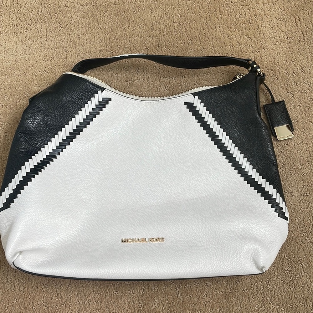 MK white and black shoulder bag